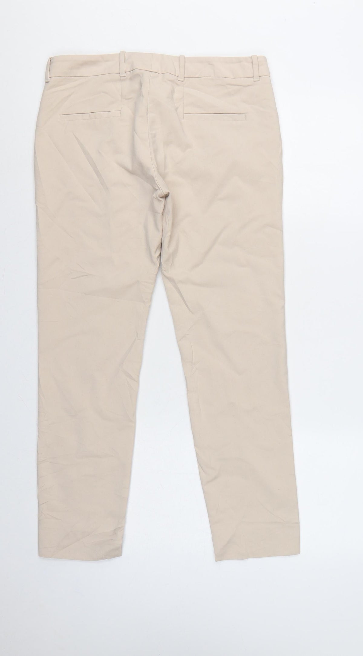 Zara Women Beige UK 12 Tailored Tapered Dress Trousers