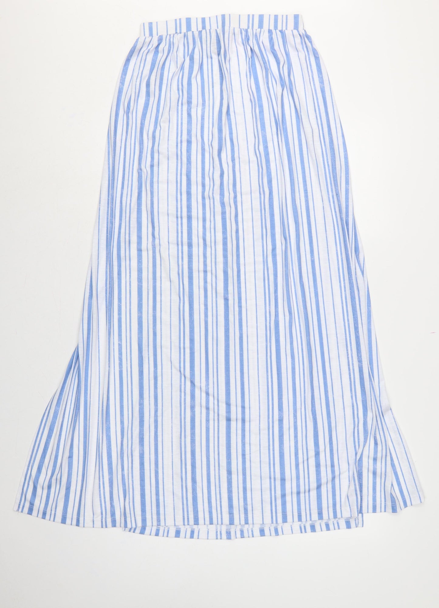 ASOS Women Blue White Stripe High Rise Long A-Line Skirt UK 8