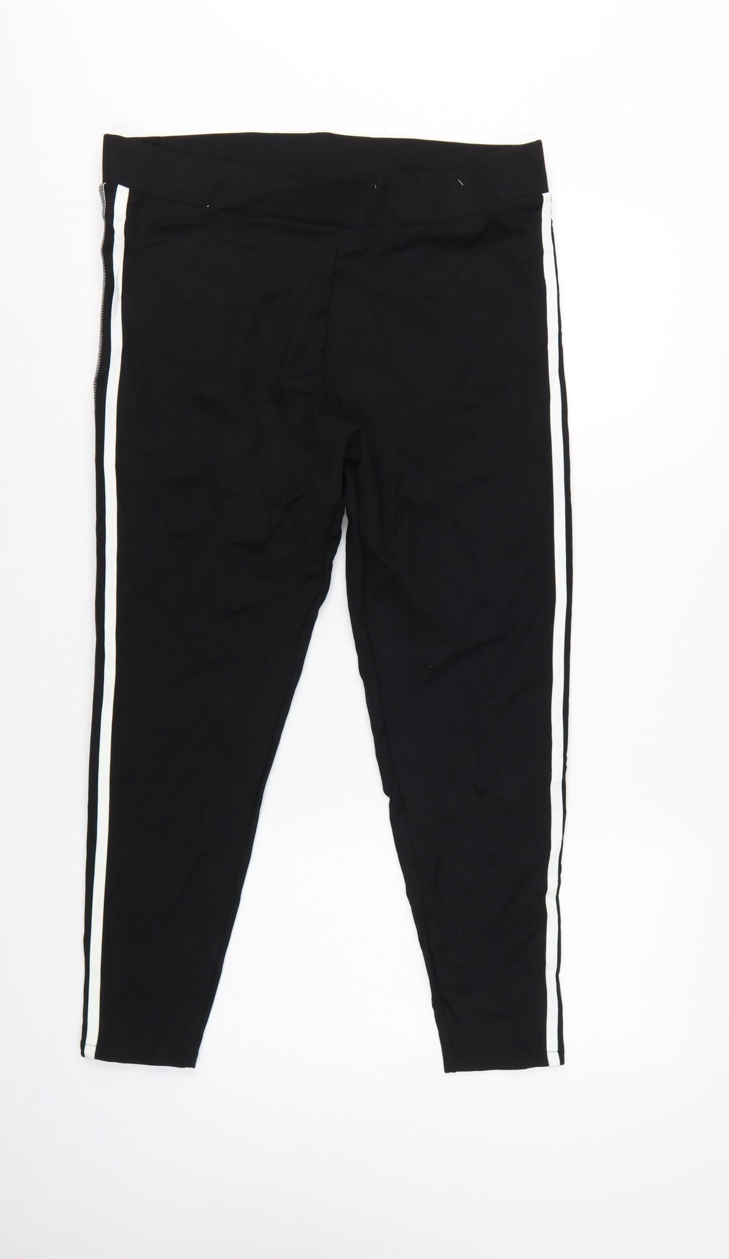 Marks & Spencer Women Black Mix UK 18 Short Side Stripe Leggings