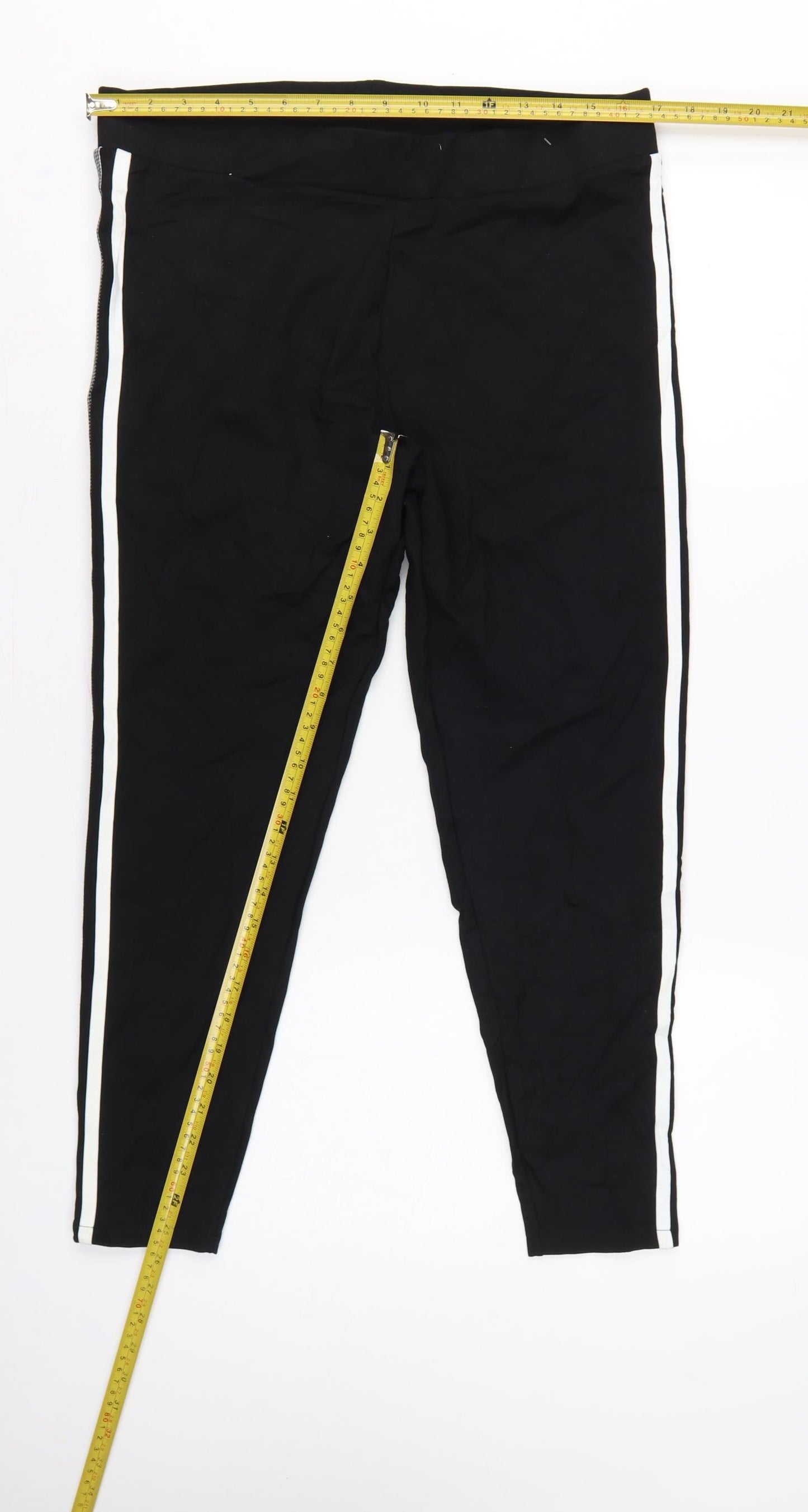 Marks & Spencer Women Black Mix UK 18 Short Side Stripe Leggings