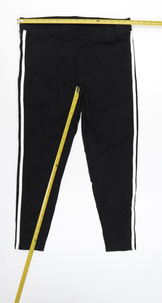 Marks & Spencer Women Black Mix UK 18 Short Side Stripe Leggings