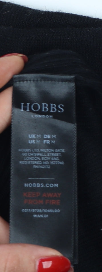 Hobbs Women Black M Merino Wool Ribbed Roll Neck Pullover Jumper