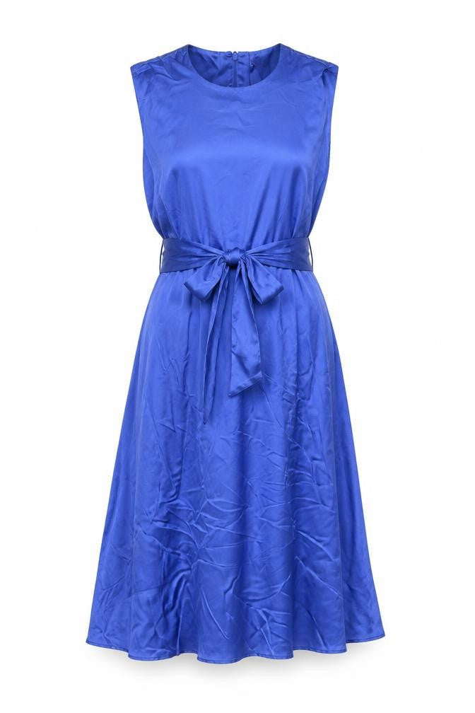 Marks & Spencer Women Blue UK 8 Long A-Line Tie Waist Maxi Dress