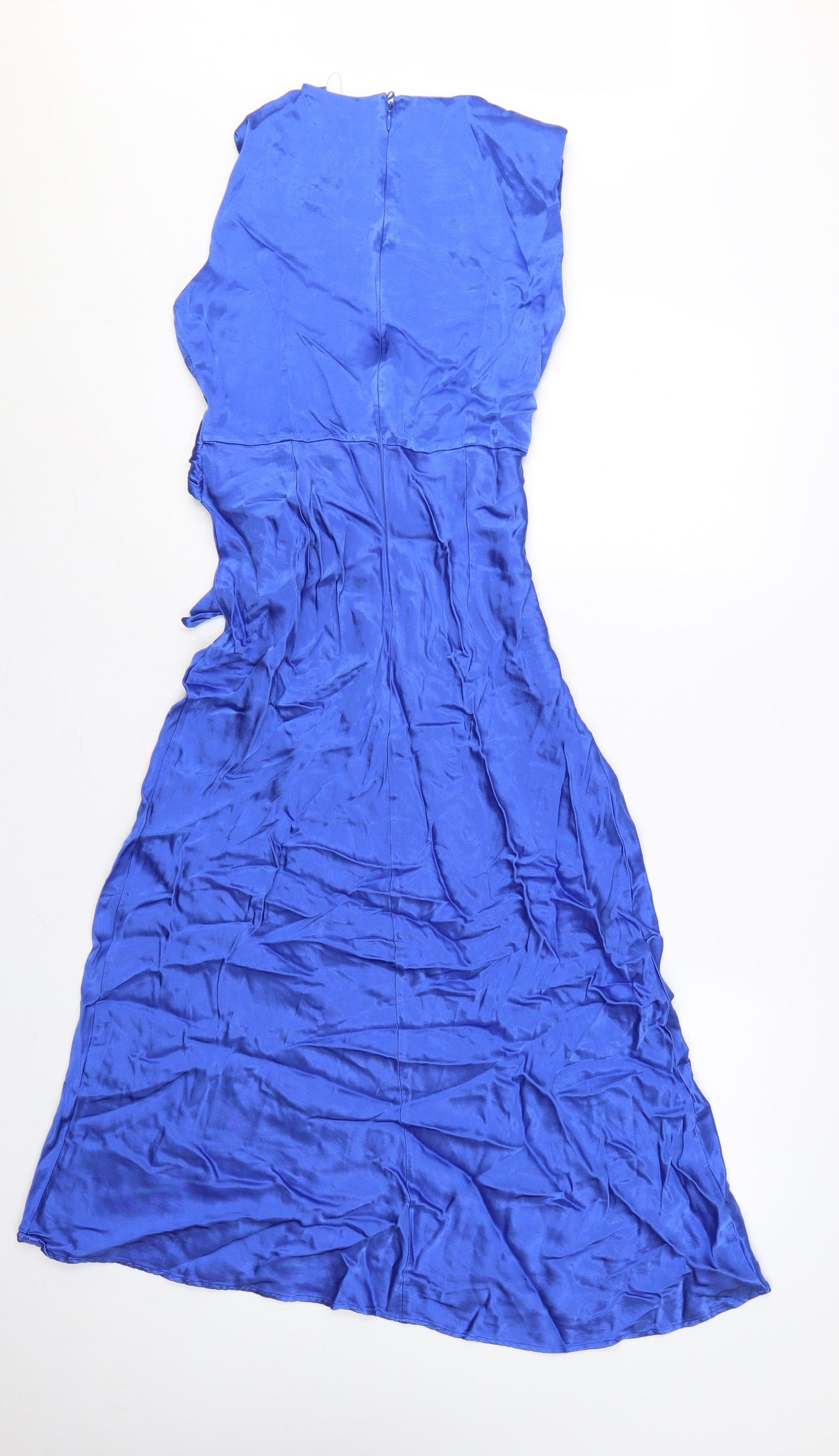 Marks & Spencer Women Blue UK 8 Long A-Line Tie Waist Maxi Dress