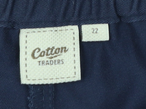 Cotton Traders Women’s Navy Blue Size 22 Cotton Drawstring Trousers