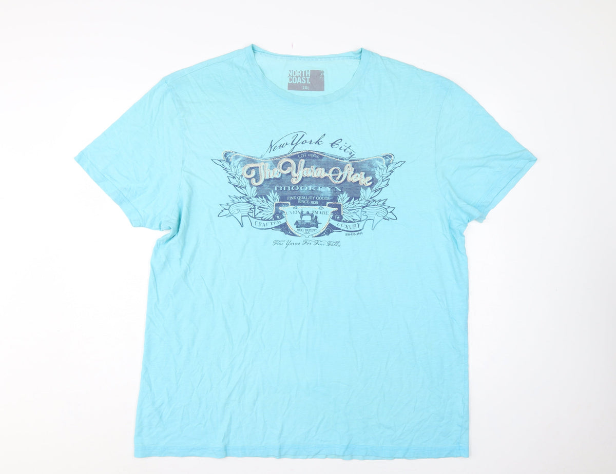 Back view of North Coast Men’s Blue 2XL New York City Graphic Print T-Shirt