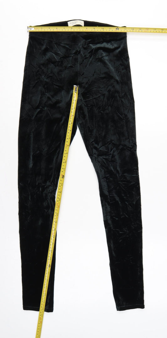 Abercrombie & Fitch Women Black S Velvet Stretch Leggings