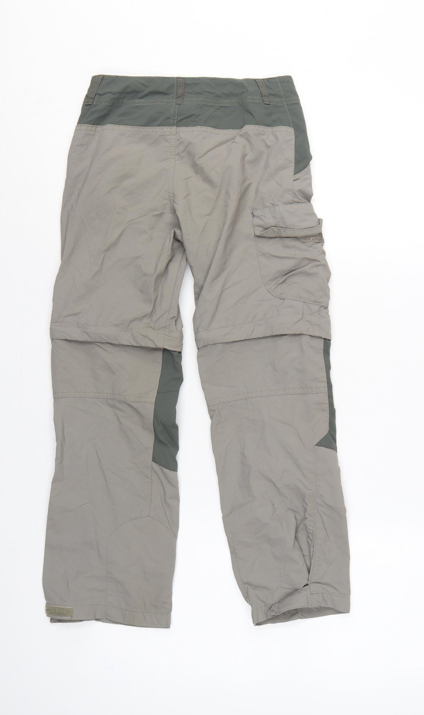 Decathlon Boys Grey Green 10 Years Convertible Cargo Hiking Trousers