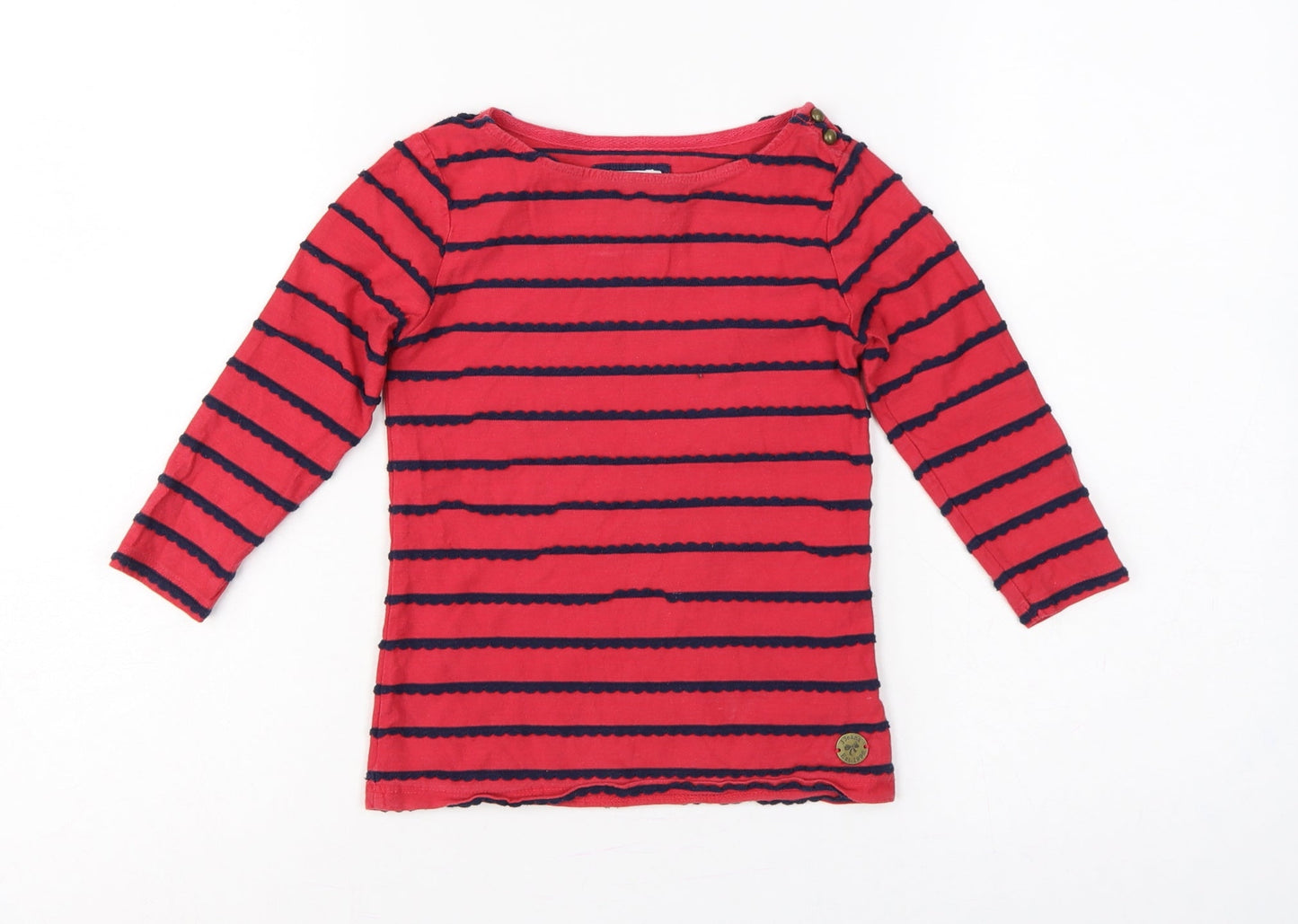 J Jeans Jasper Conran Girls Red Navy Striped Long Sleeve T-Shirt Age 7-8