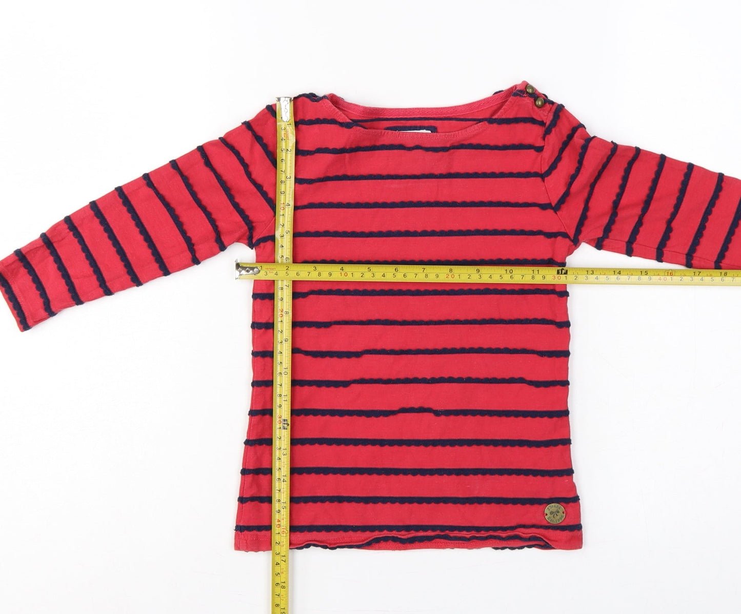 J Jeans Jasper Conran Girls Red Navy Striped Long Sleeve T-Shirt Age 7-8