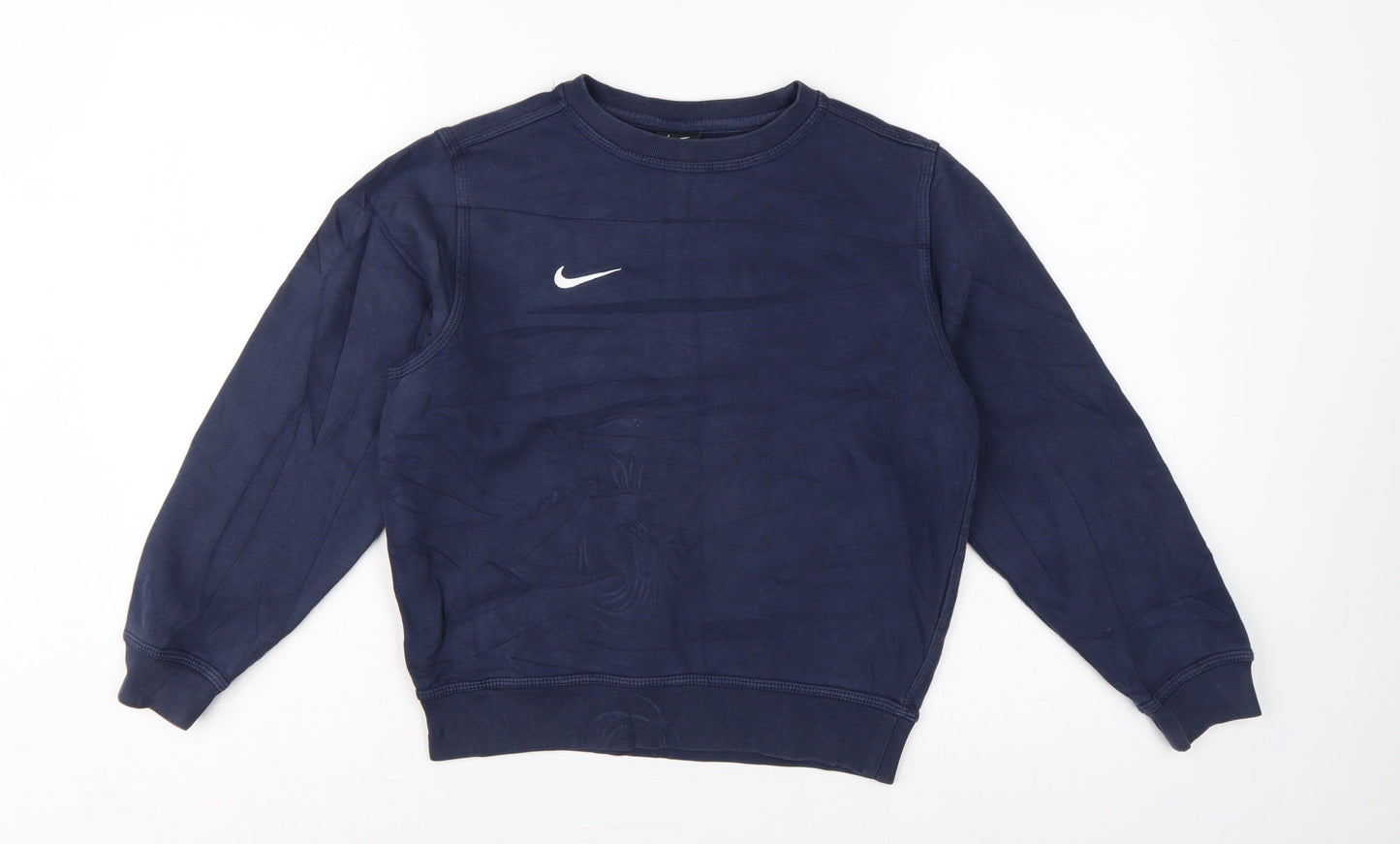 Nike Boys Blue 10-12 Years Pullover Crew Neck Logo Sweatshirt