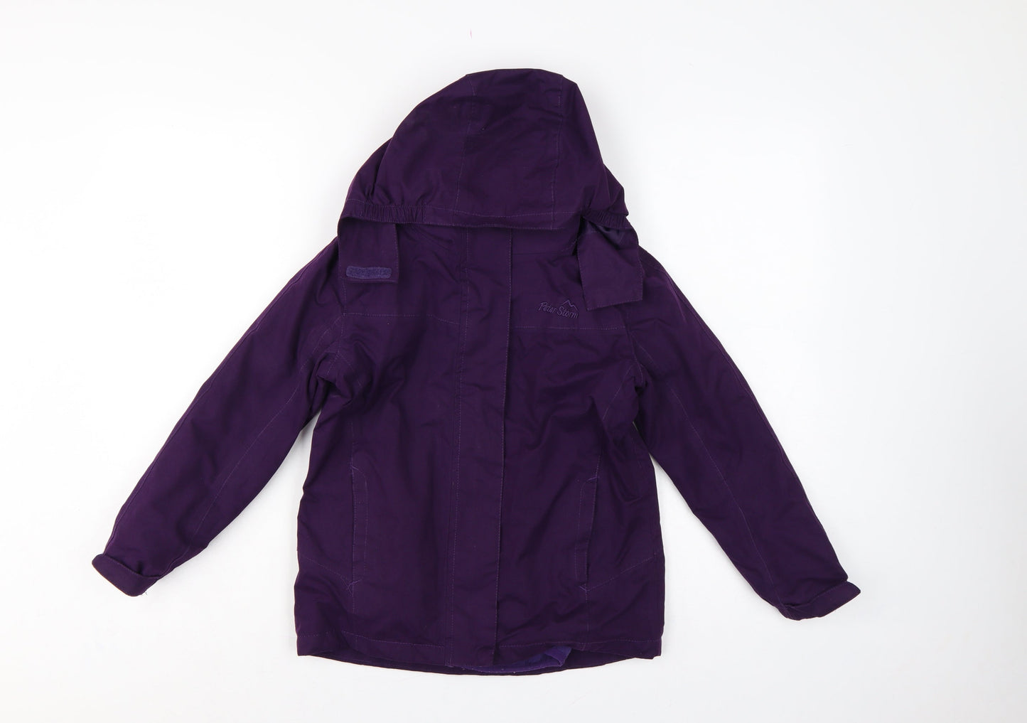 Peter Storm Boys Purple 7-8 Years Hooded Rain Jacket Fleece Lined