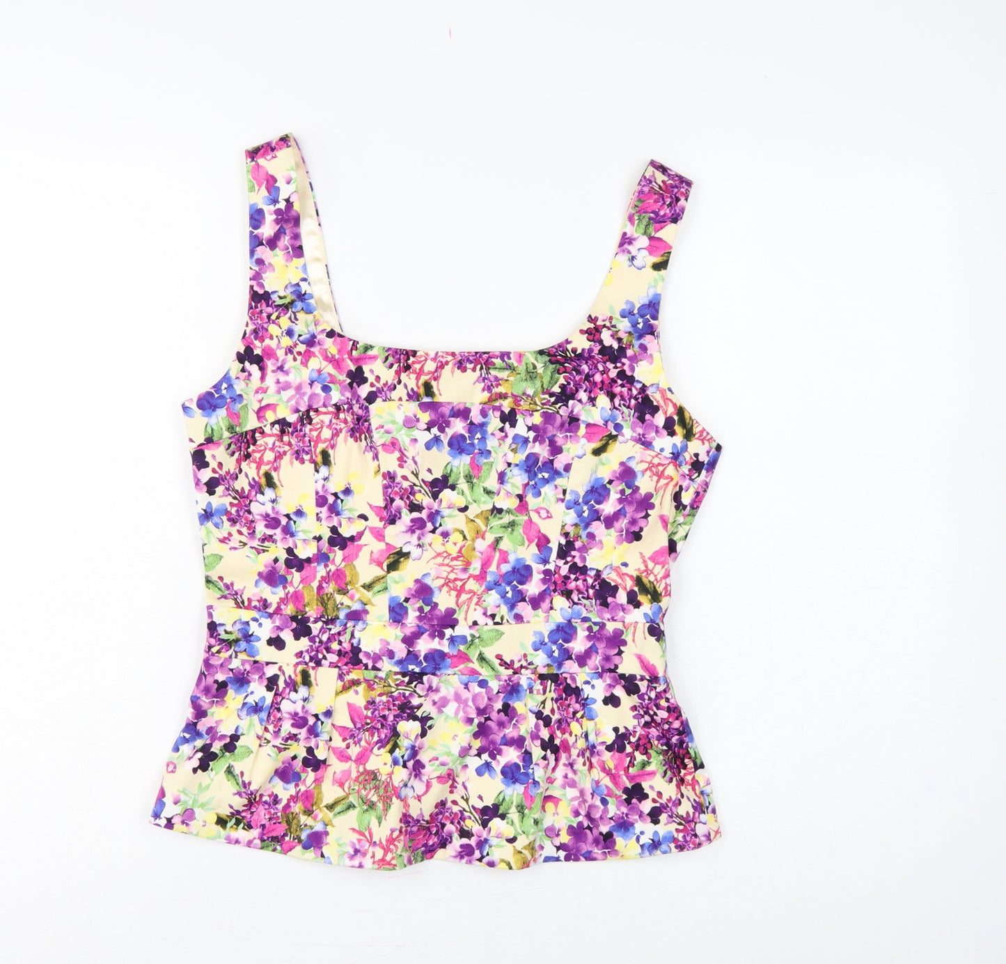 Oasis Women Multicoloured Floral Camisole Tank Top UK 12 Lined