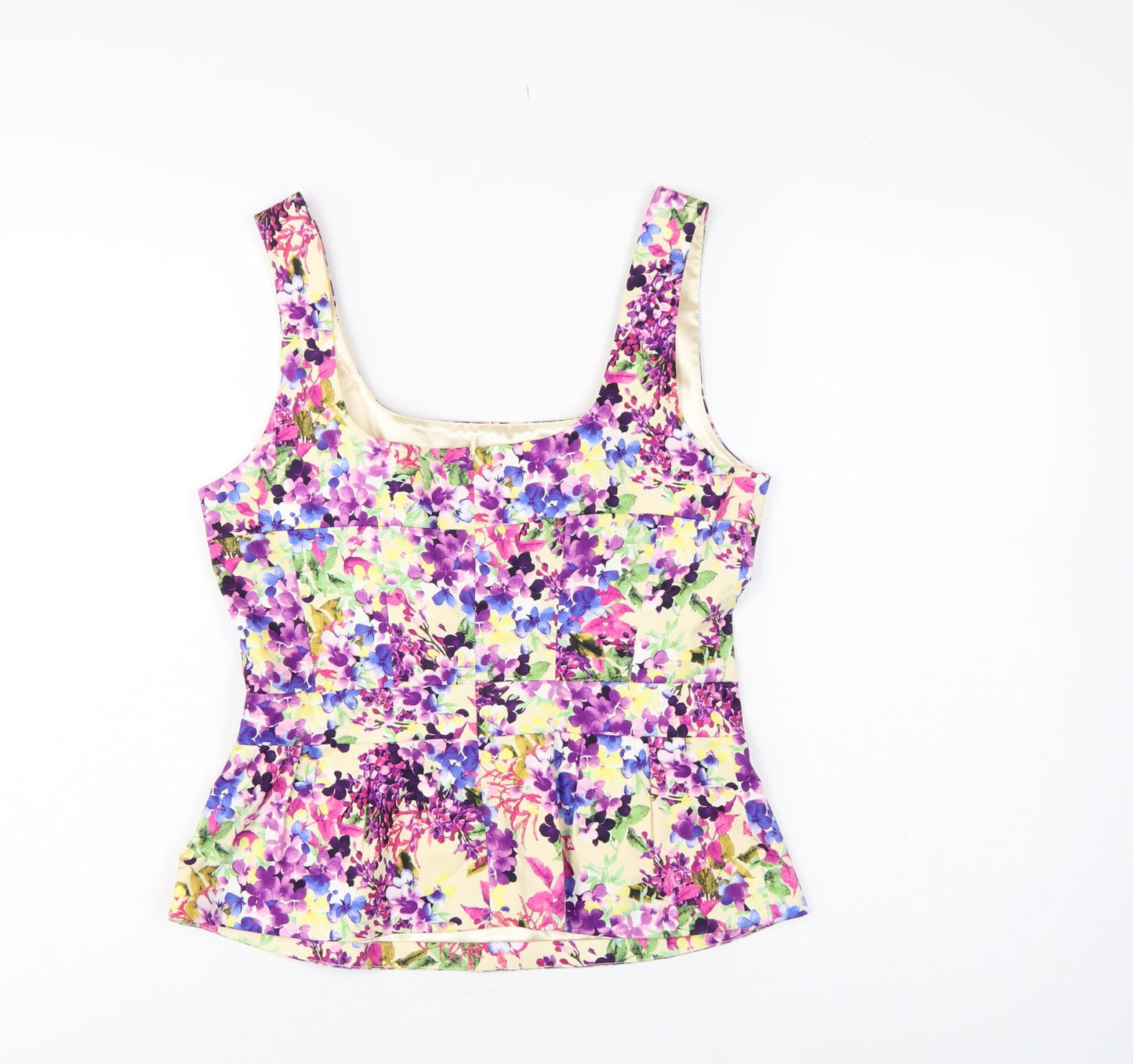 Oasis Women Multicoloured Floral Camisole Tank Top UK 12 Lined