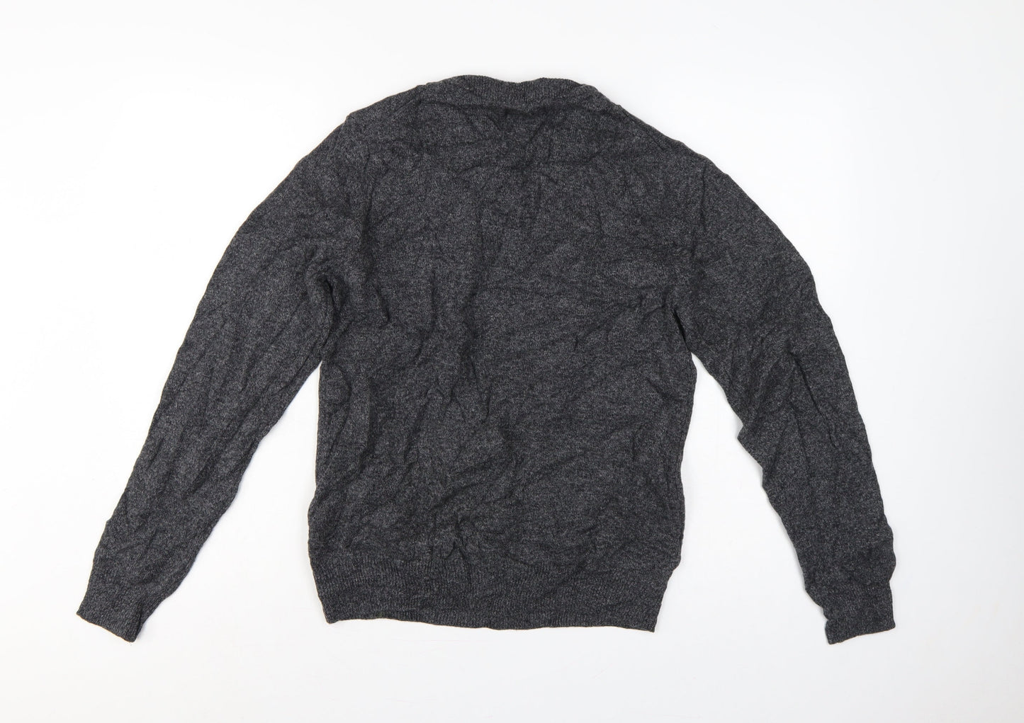 Marks & Spencer Men Grey M Lambswool Crew Neck Pullover Jumper