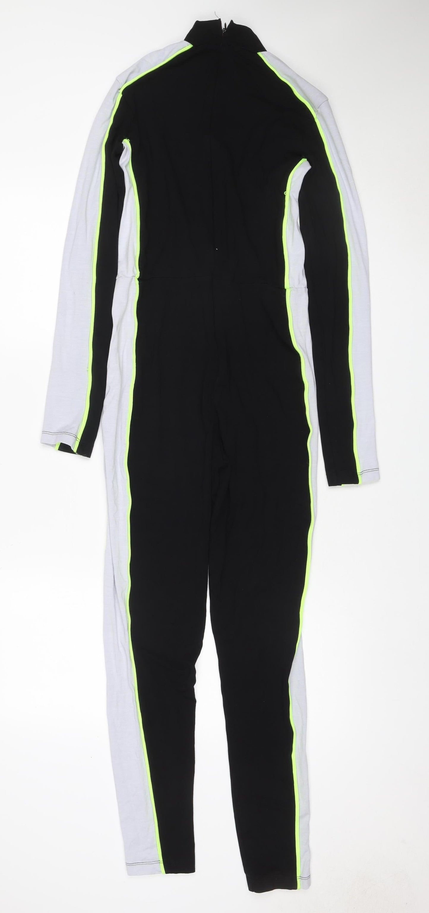 Topshop SNO Womens Black Colourblock Jersey Jumpsuit UK 10