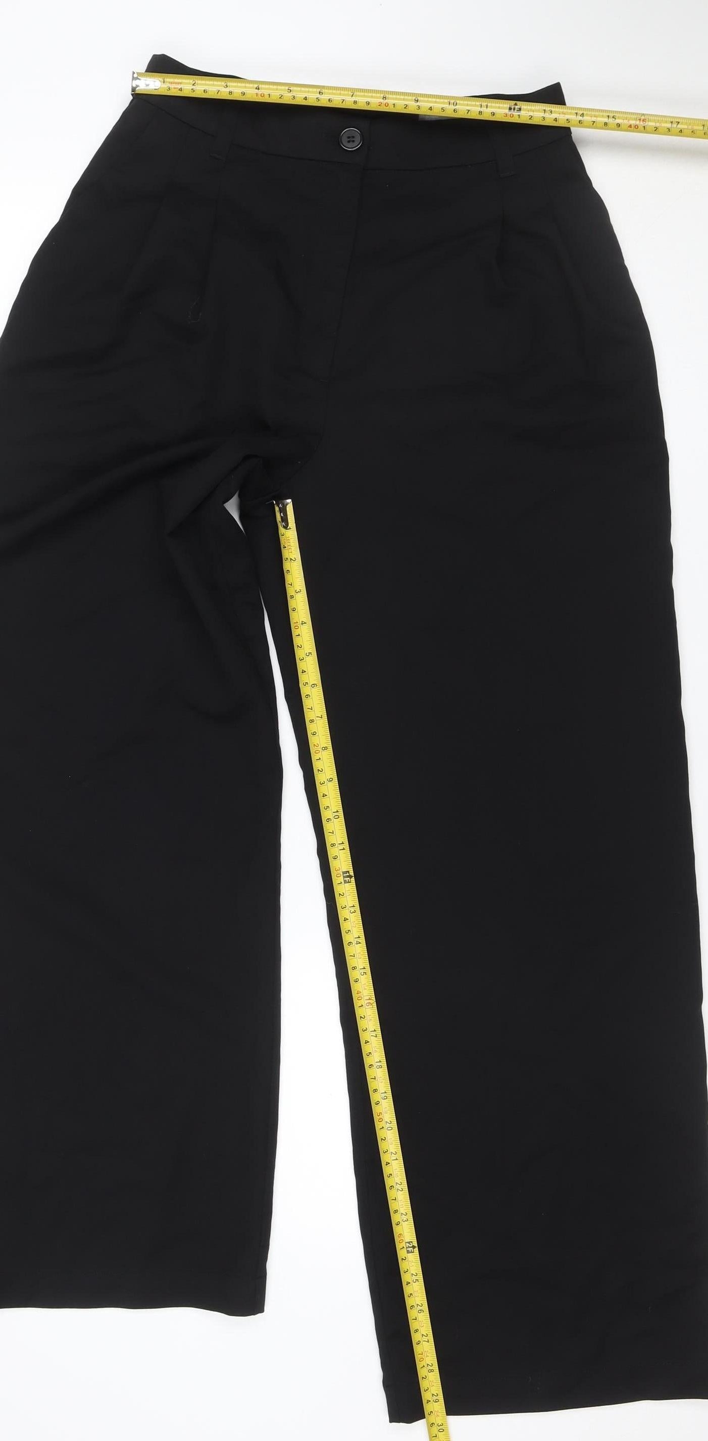Monki Women’s Black Size 10 Wide-Leg Tailored Dress Trousers