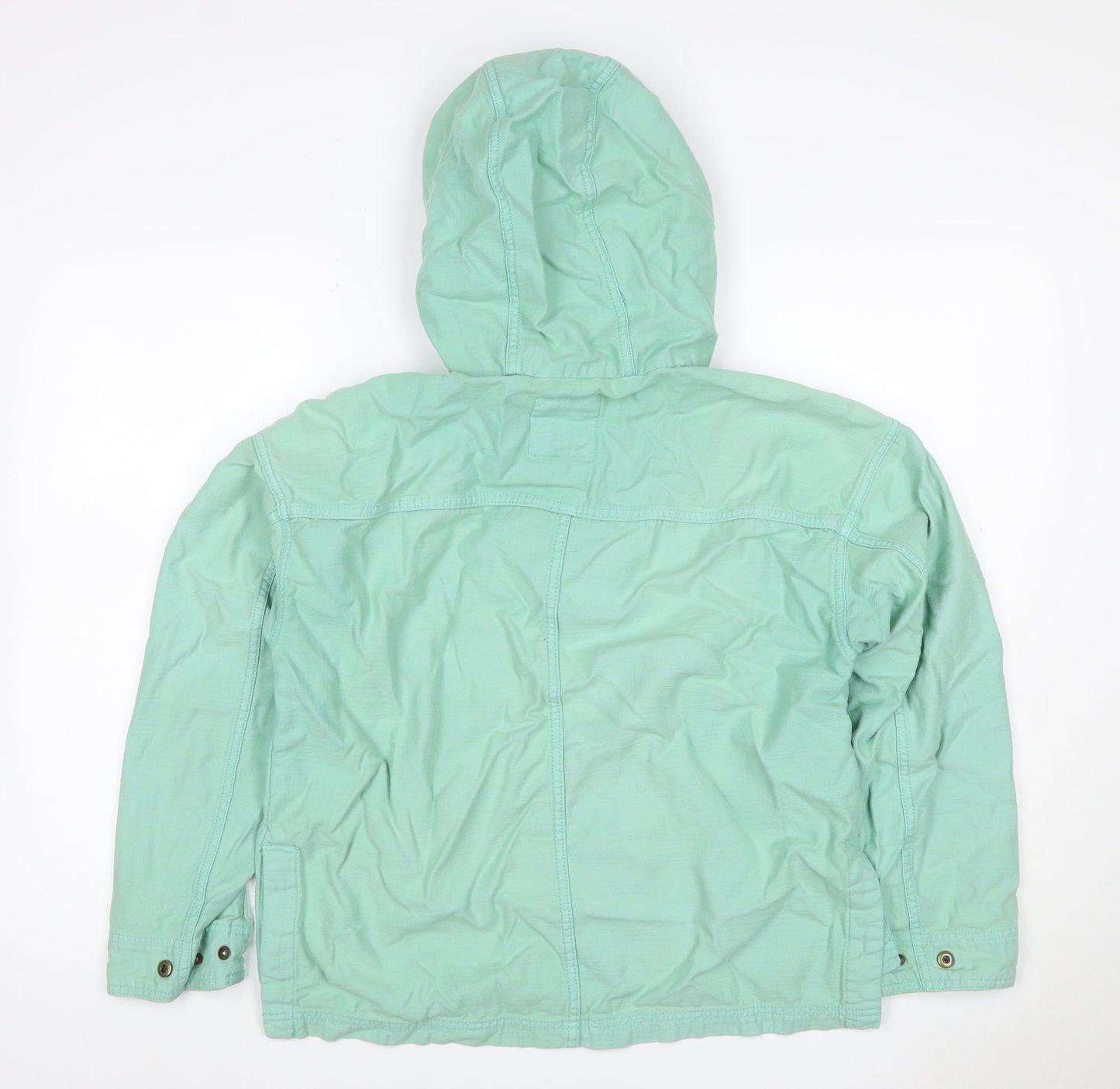 GAP Women's Green XS Petite Hooded Cotton Anorak Jacket Pockets