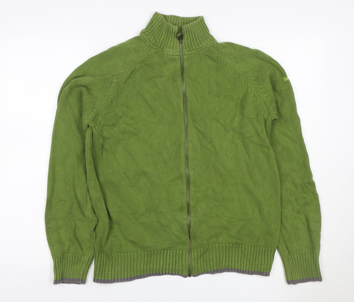 Timberland Men’s Green M Full Zip High Neck Cotton Knit Jumper