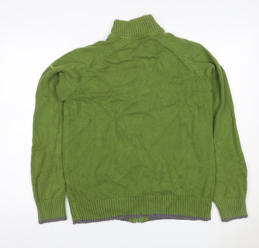 Timberland Men’s Green M Full Zip High Neck Cotton Knit Jumper
