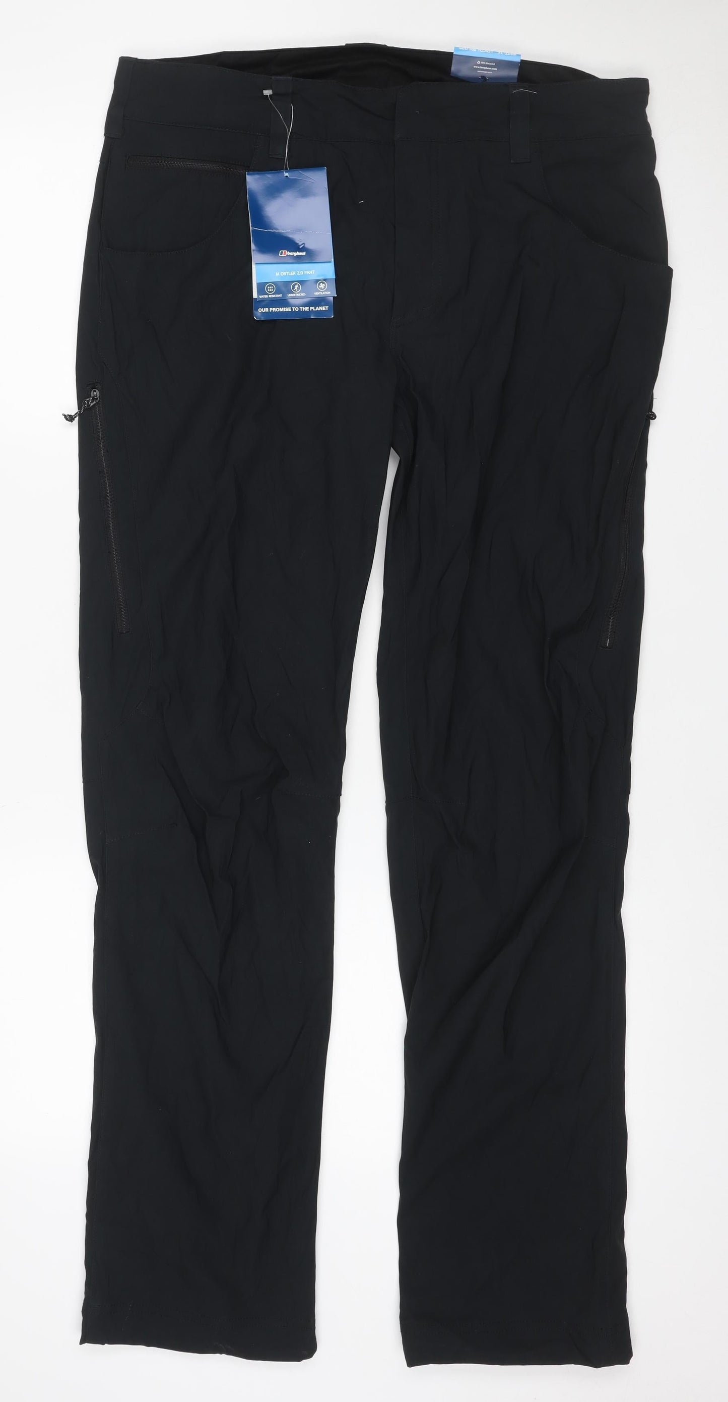 Berghaus Unisex Black 34 32in Straight Stretch Walking Trousers NWT