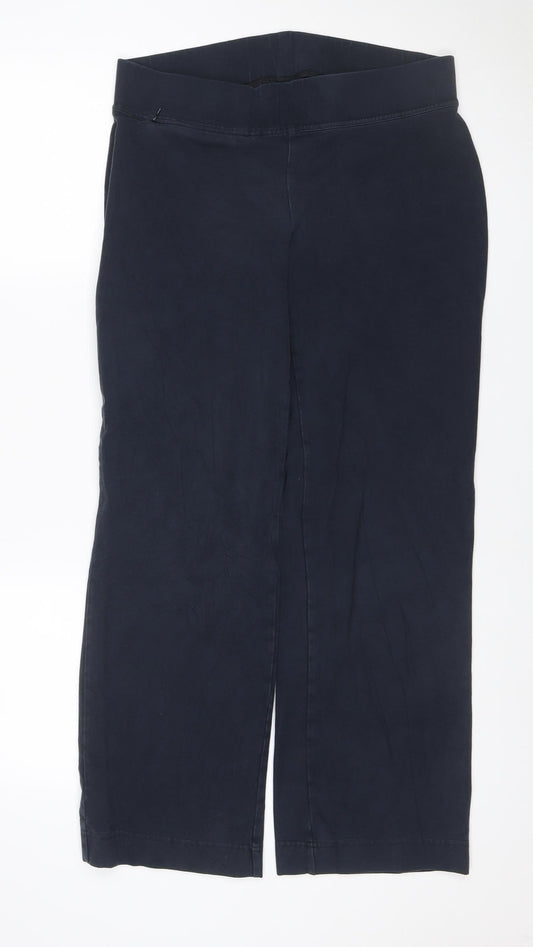 Land's End Women Black 10-12 Petite Bootcut Stretch Leggings