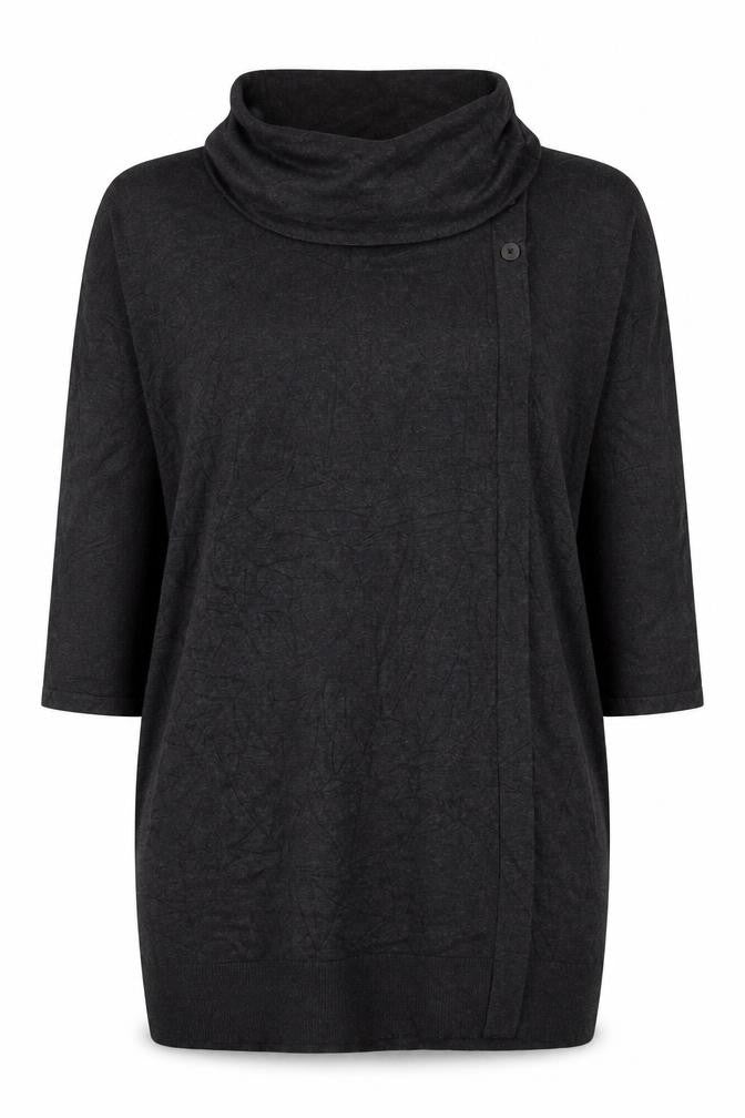 Phase Eight Women’s Grey Cowl Neck Button Tunic Jumper Size 14