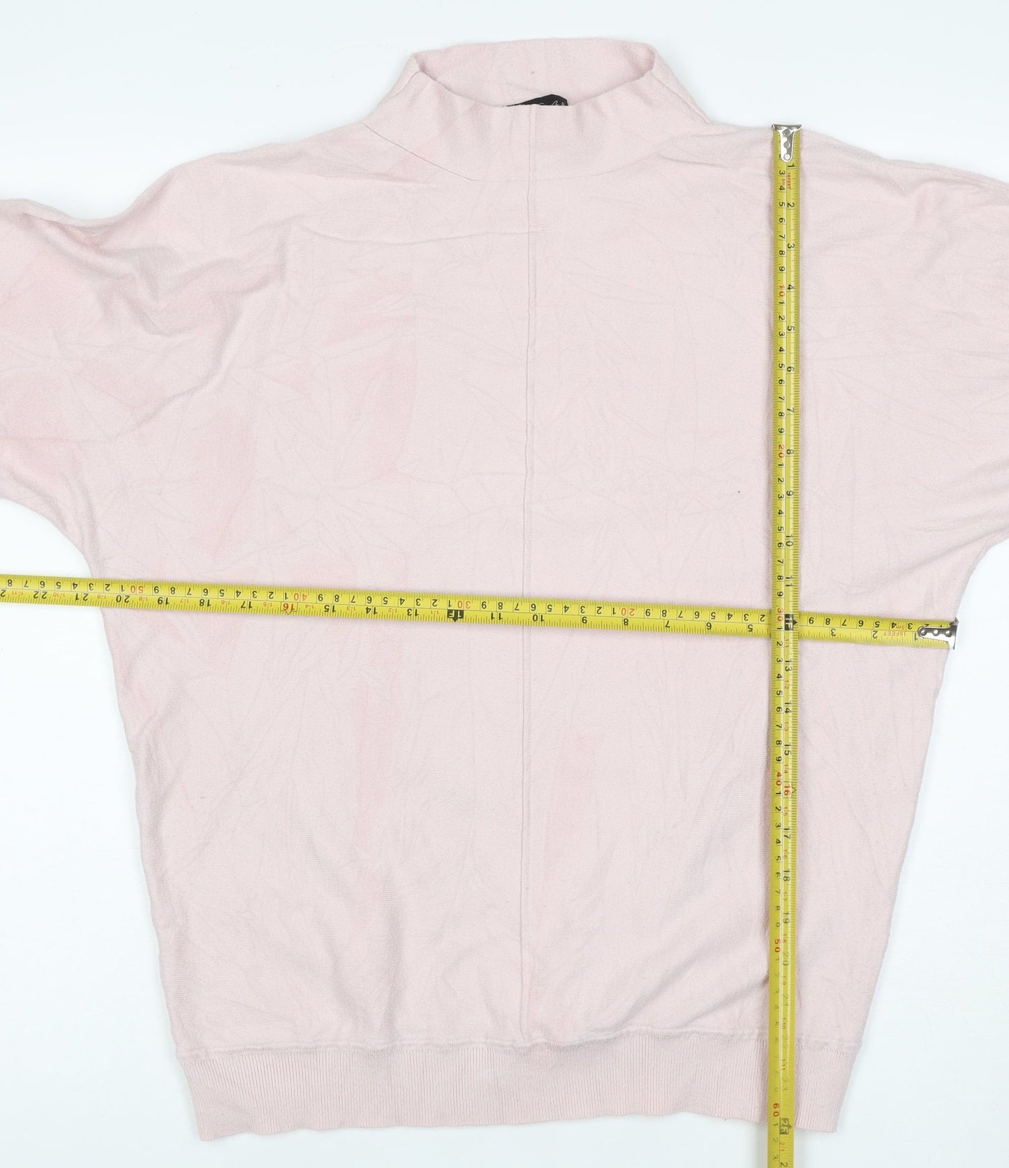 Phase Eight Women Pink M High Neck Button Cuff Viscose Blend Jumper