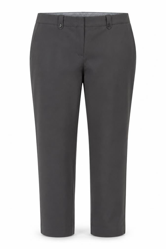 Laura Ashley Women Grey UK 14 Straight Leg Stretch Dress Trousers