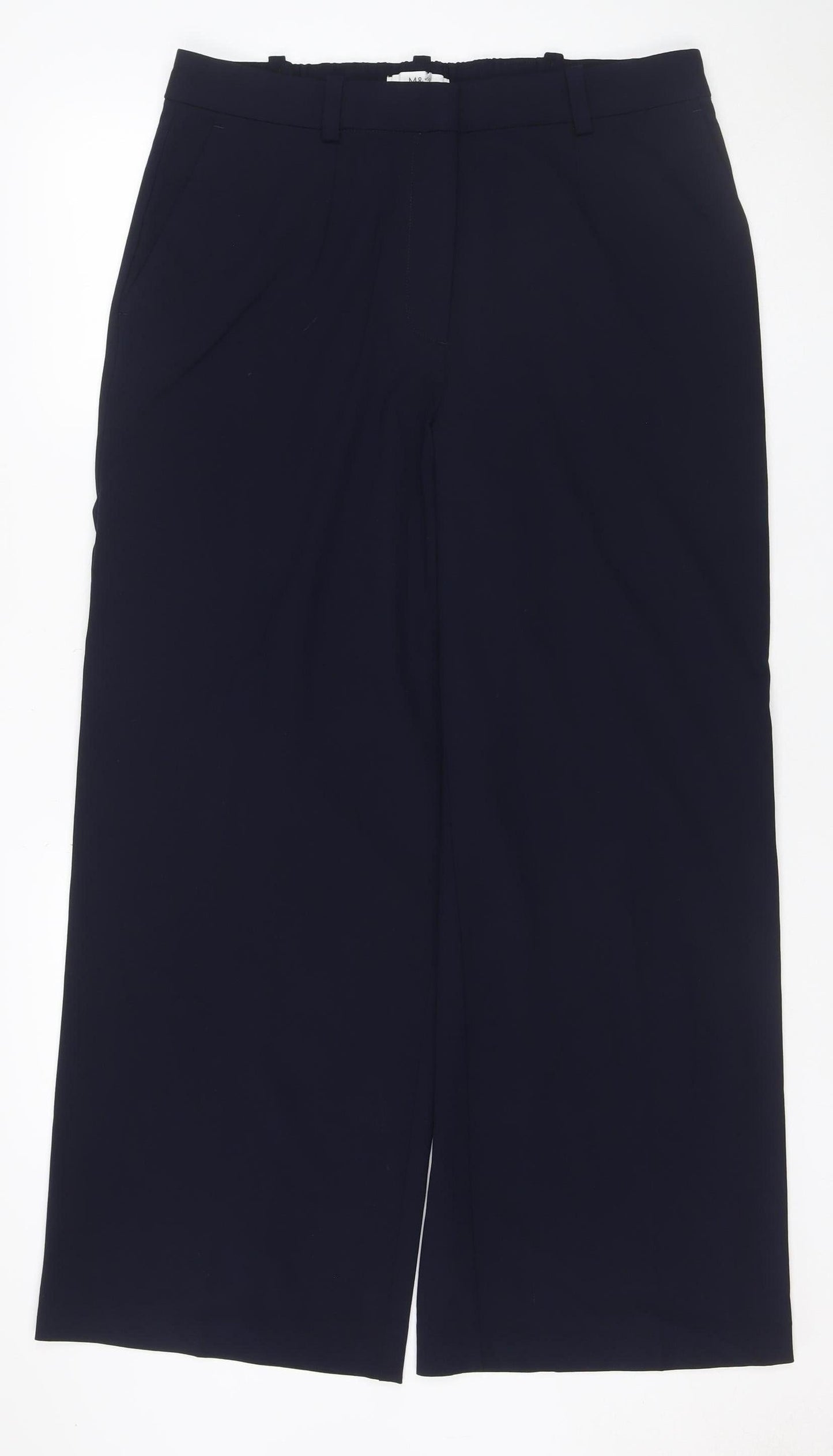 Marks and Spencer Women's Navy Blue UK 16 Regular Straight Dress Trousers
