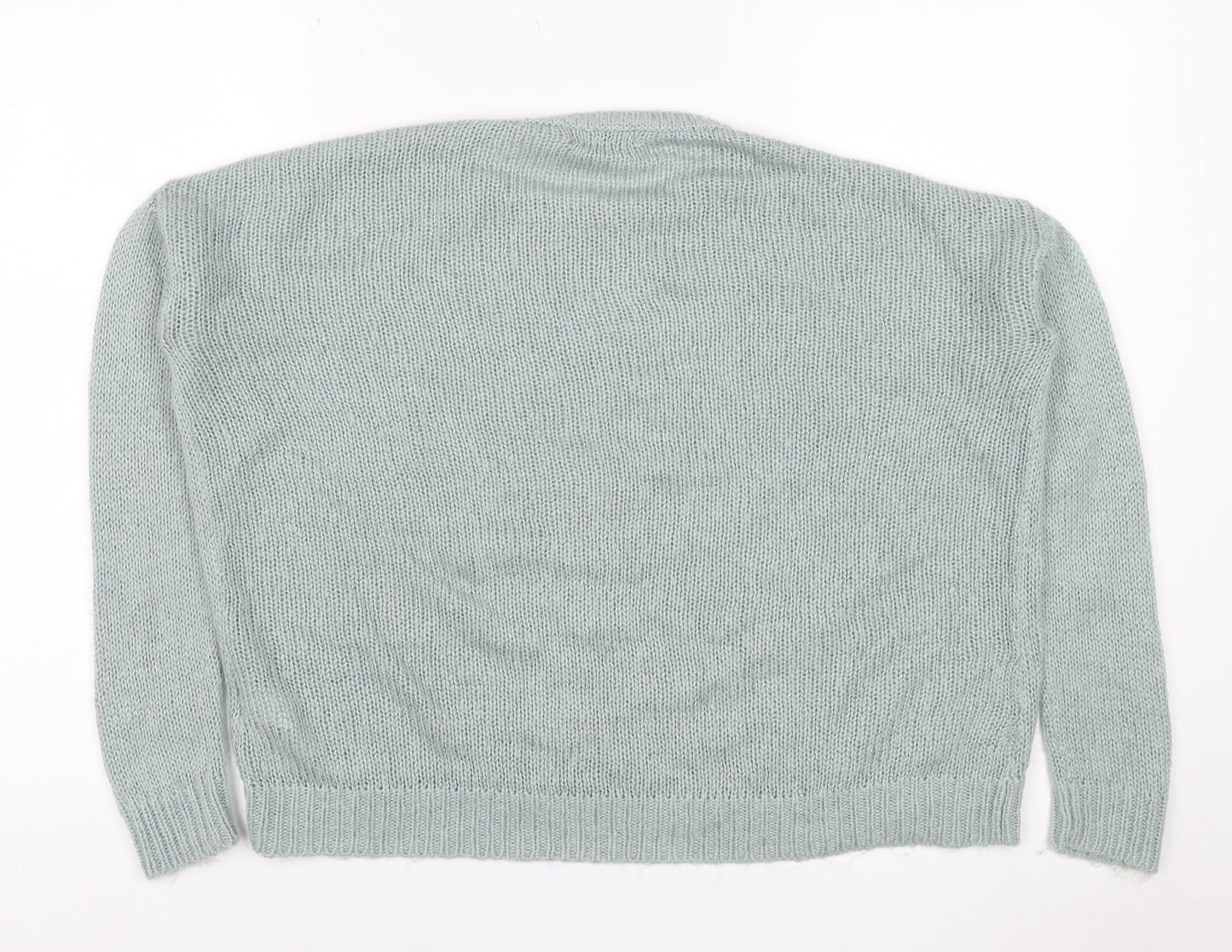 New Look Women Green Size S Chunky Knit Crew Neck Raglan Jumper