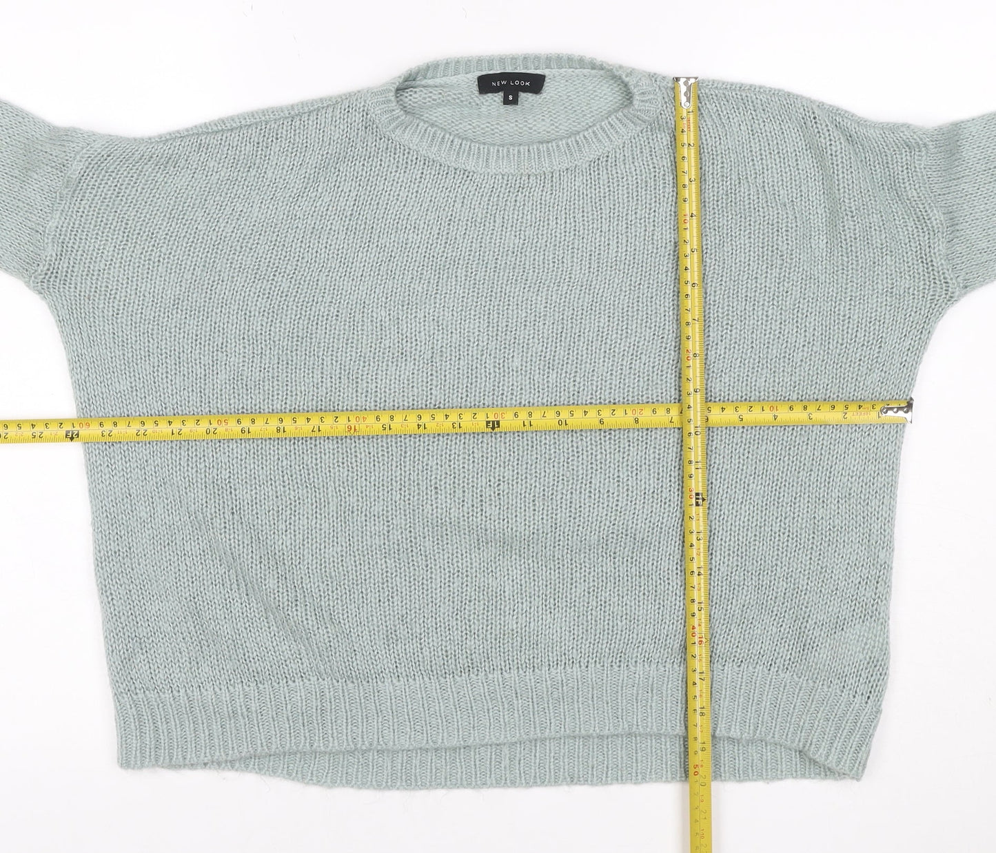 New Look Women Green Size S Chunky Knit Crew Neck Raglan Jumper