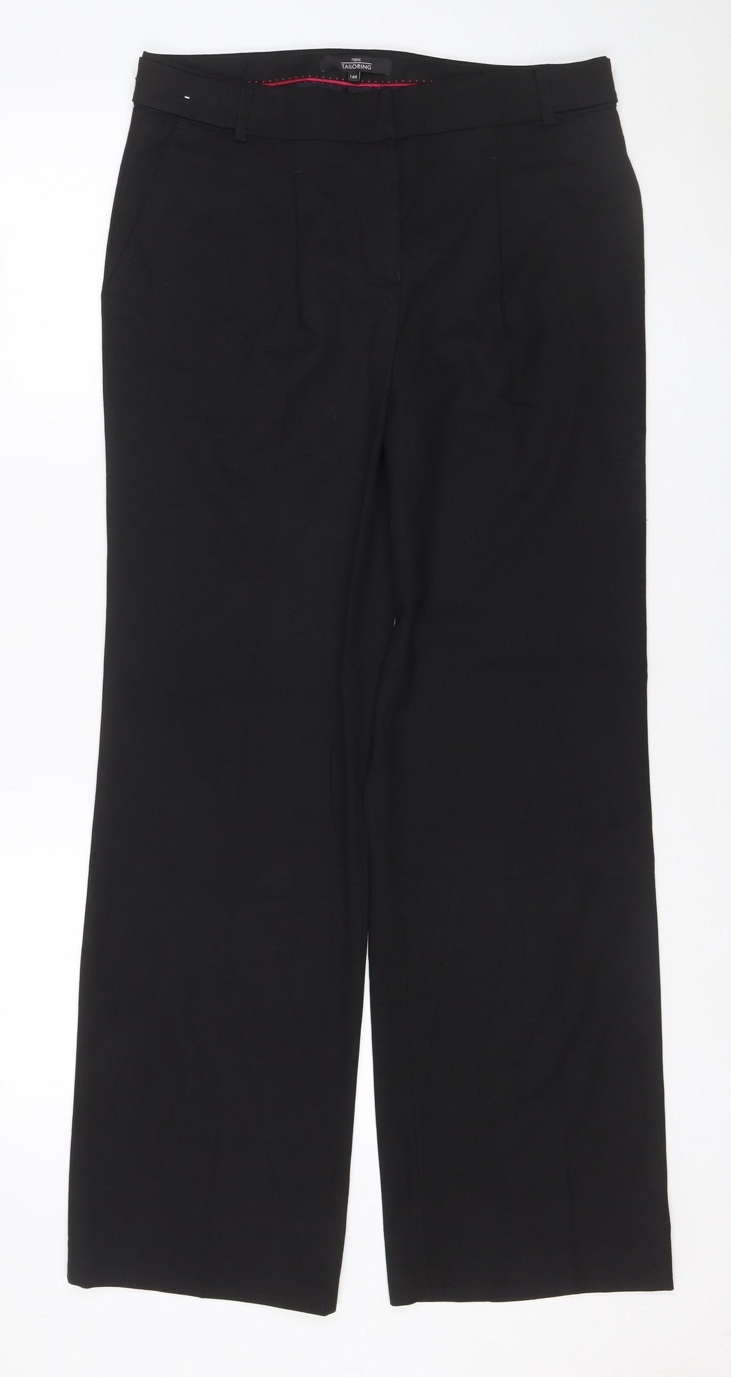 Next Women’s Black Size 10 Regular Tailored Straight Leg Work Trousers