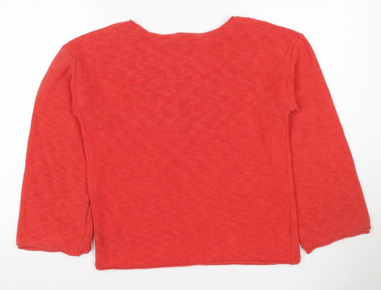 Marks and Spencer Women Red Size S Knit Round Neck Pullover Jumper