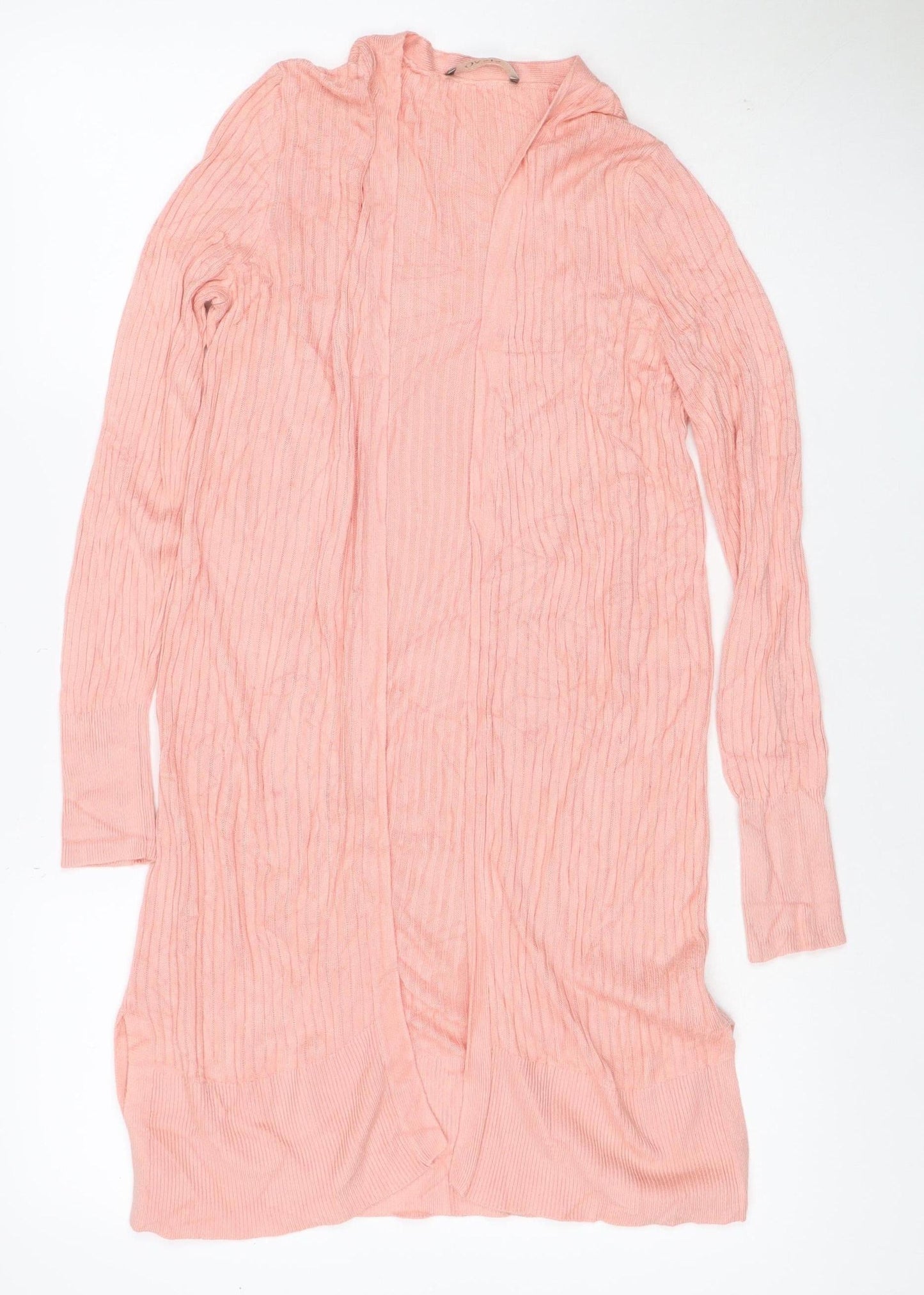Oasis Women’s Pink S Ribbed Viscose Knit Long Sleeve Pullover Jumper