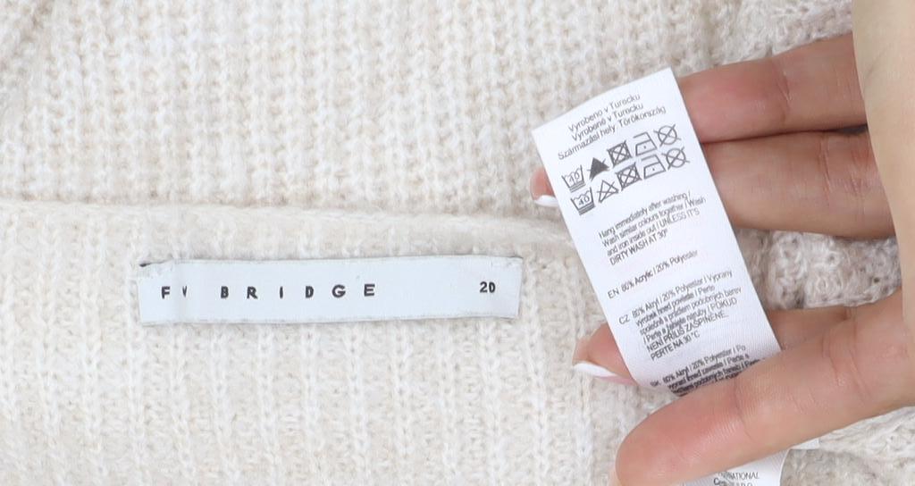 FAVRIDGE Women’s Ivory Size 20 Knit High Neck Midi Jumper Dress