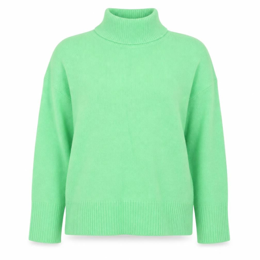 Missguided Women Green UK 6 Acrylic Knit Mock Neck Pullover Jumper