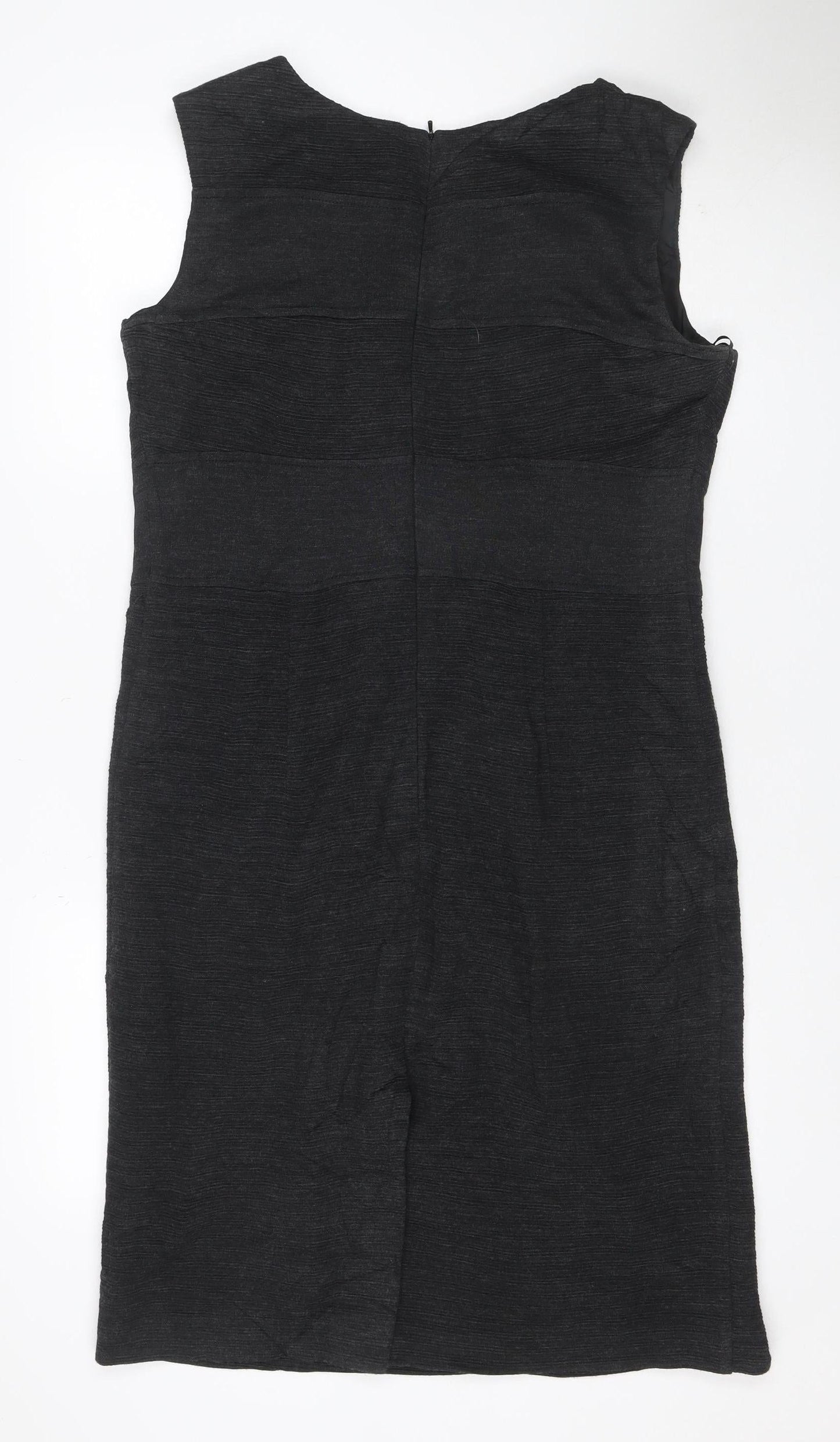 C & Orkan Women's Black UK 8 Sleeveless Knee Length Sheath Dress