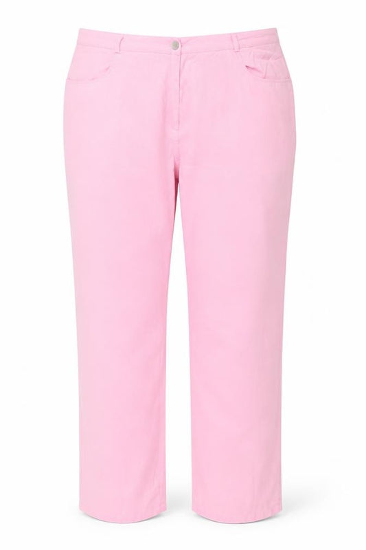 Ann Harvey Women Pink Size 20 Lyocell Straight Leg Trousers