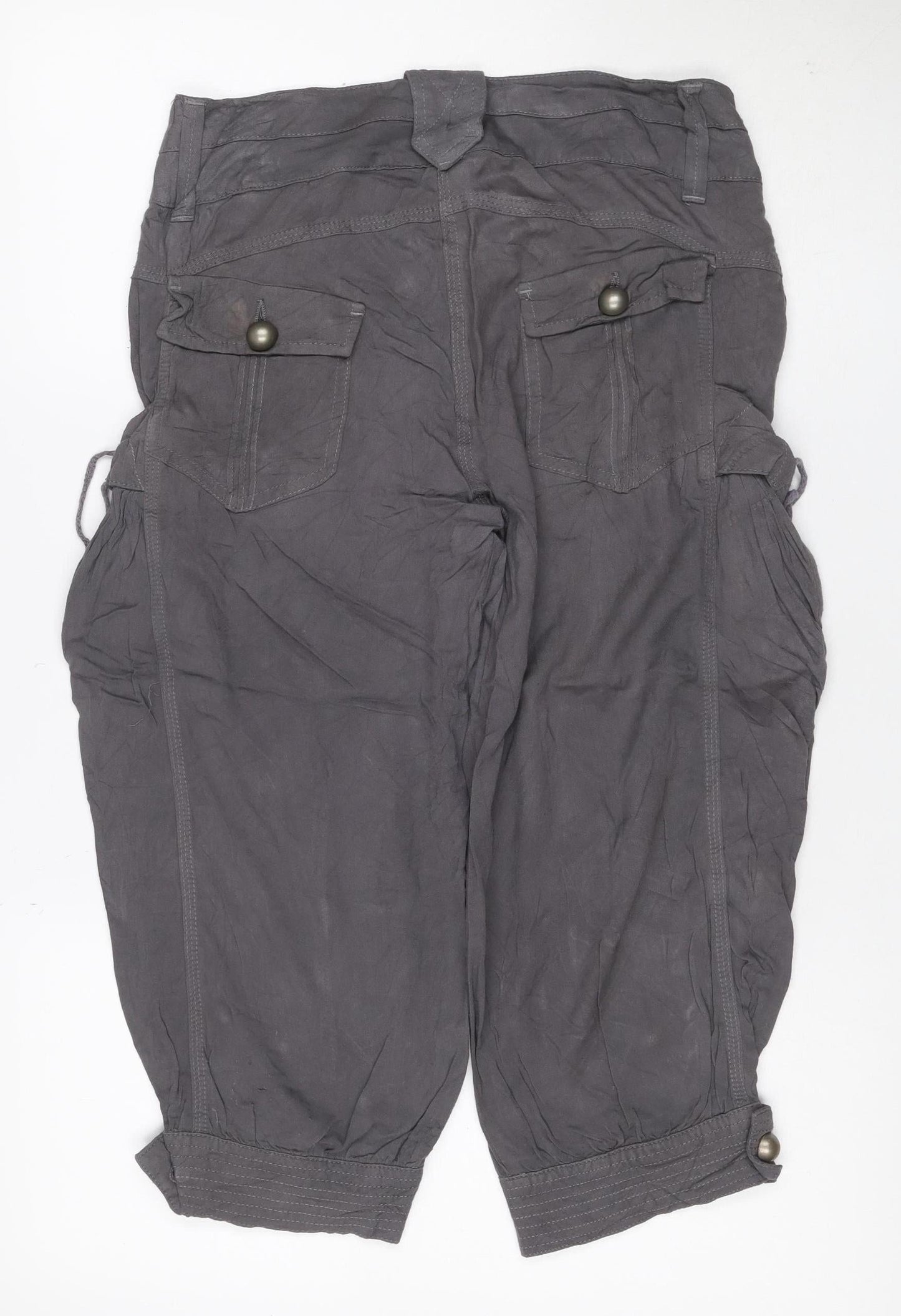 Dorothy Perkins Women’s Grey Size 10 Viscose Cargo Trousers Cuffed
