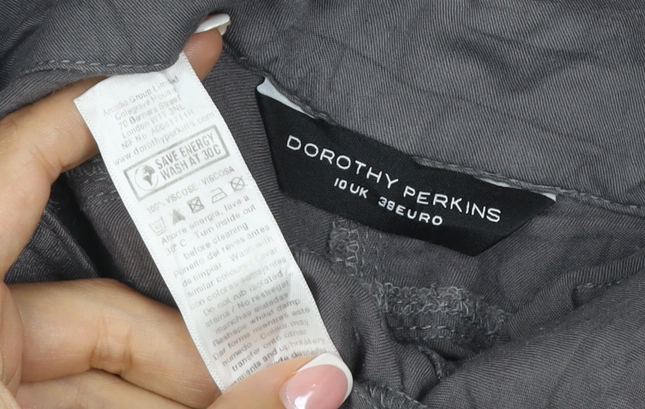 Dorothy Perkins Women’s Grey Size 10 Viscose Cargo Trousers Cuffed