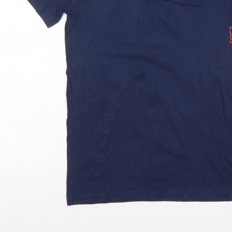Additional view of HUGO Men's Blue S Crew Neck Logo T-Shirt Short Sleeve