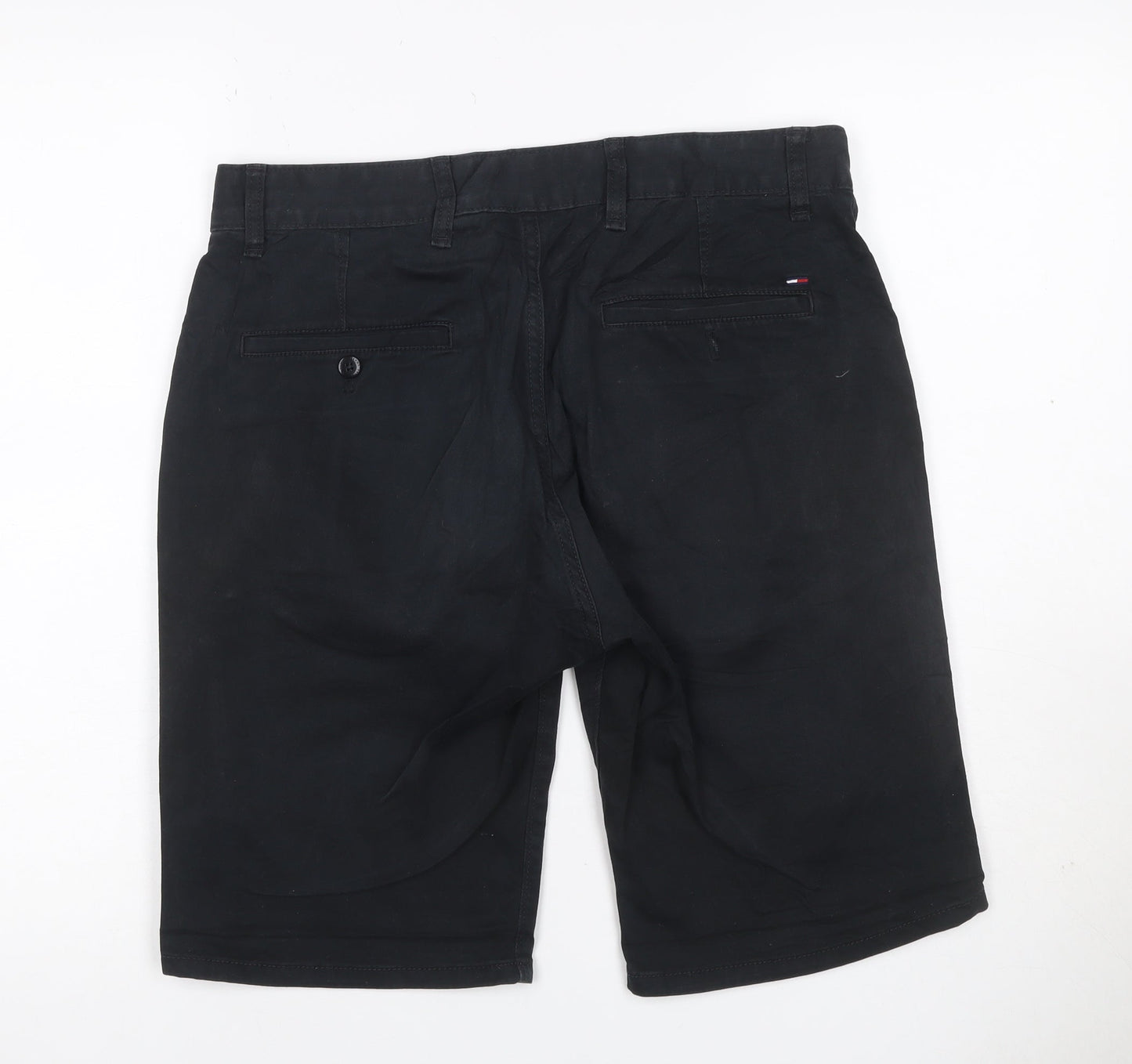 Tommy Jeans Men Black Size 30 Cropped Chino Shorts Stretch Logo
