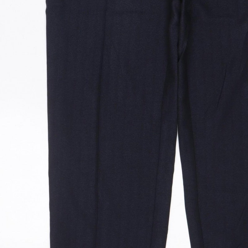 Marks and Spencer Women’s Blue UK 8 Short Straight Trousers