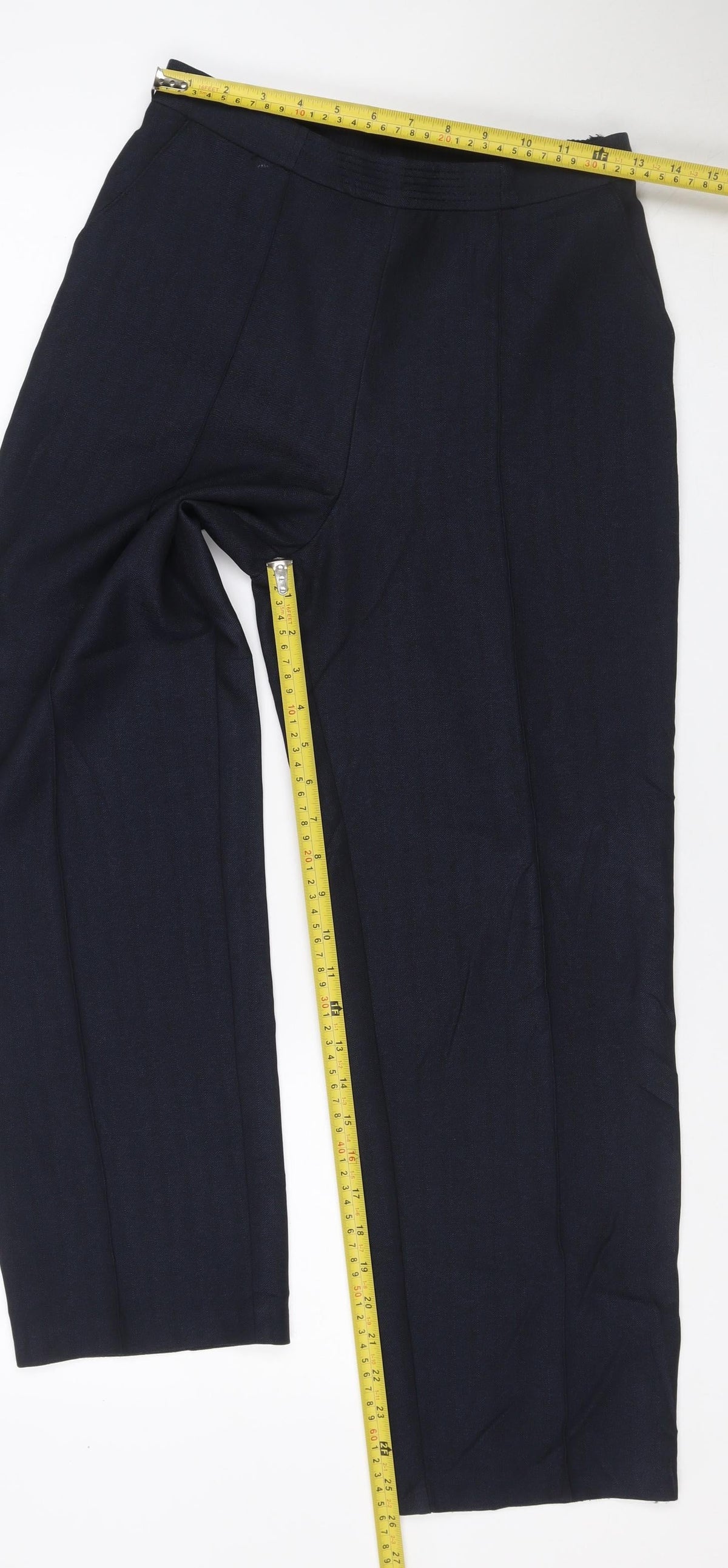 Marks and Spencer Women’s Blue UK 8 Short Straight Trousers