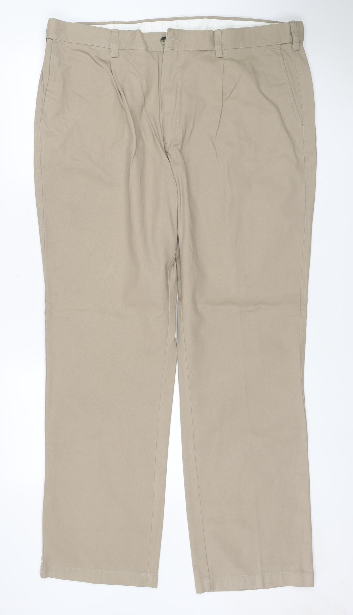 Cotton Traders Men’s Beige Size 40 Straight Cotton Trousers 31 Leg