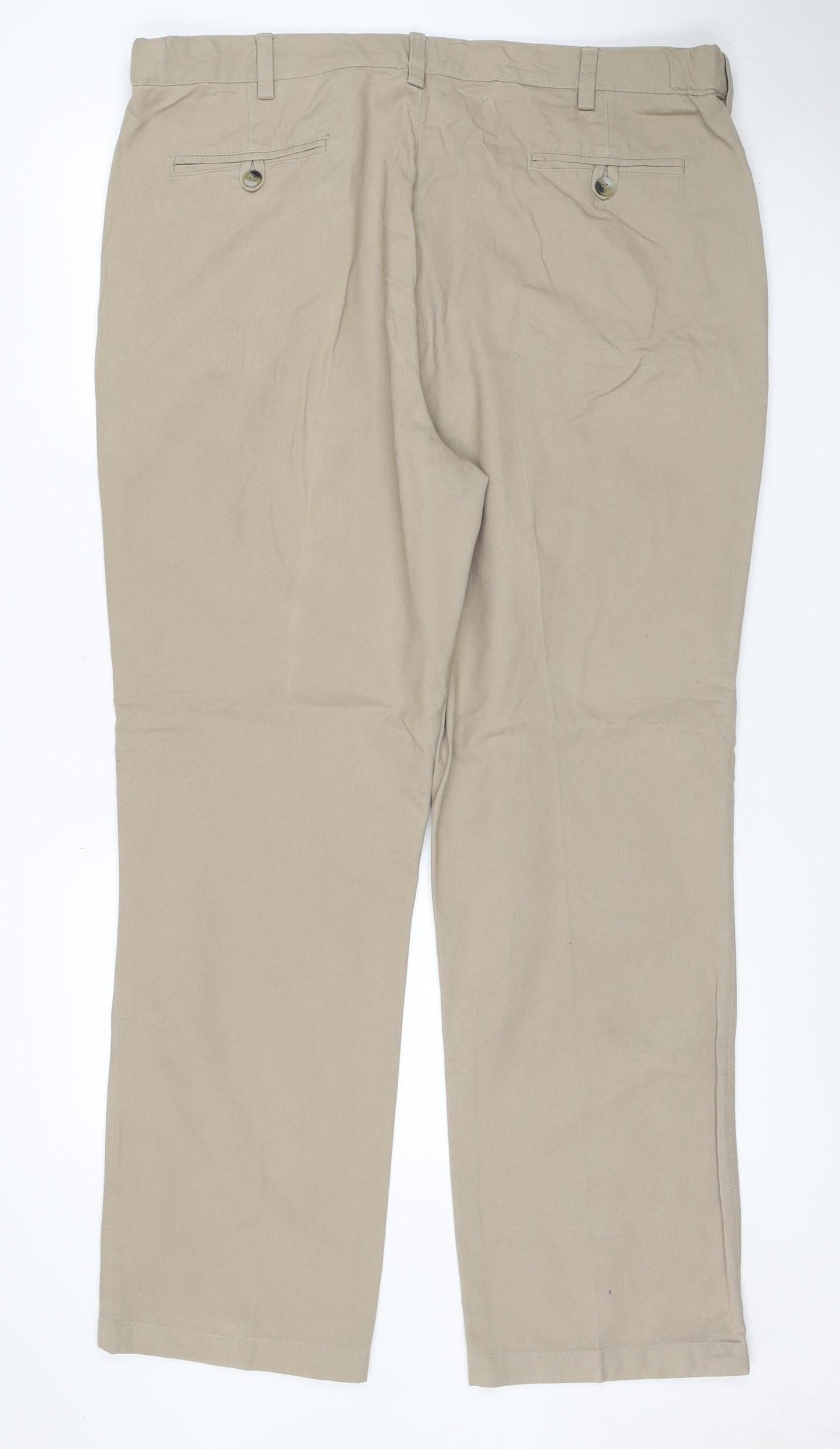 Cotton Traders Men’s Beige Size 40 Straight Cotton Trousers 31 Leg