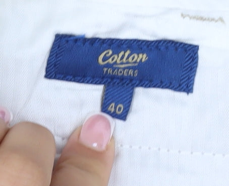 Cotton Traders Men’s Beige Size 40 Straight Cotton Trousers 31 Leg