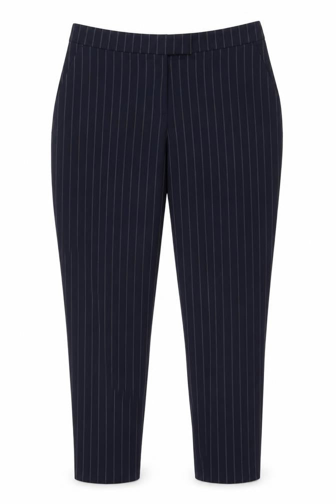 Marks & Spencer Limited Edition Women Blue Pinstripe Wide-Leg Trousers UK 14