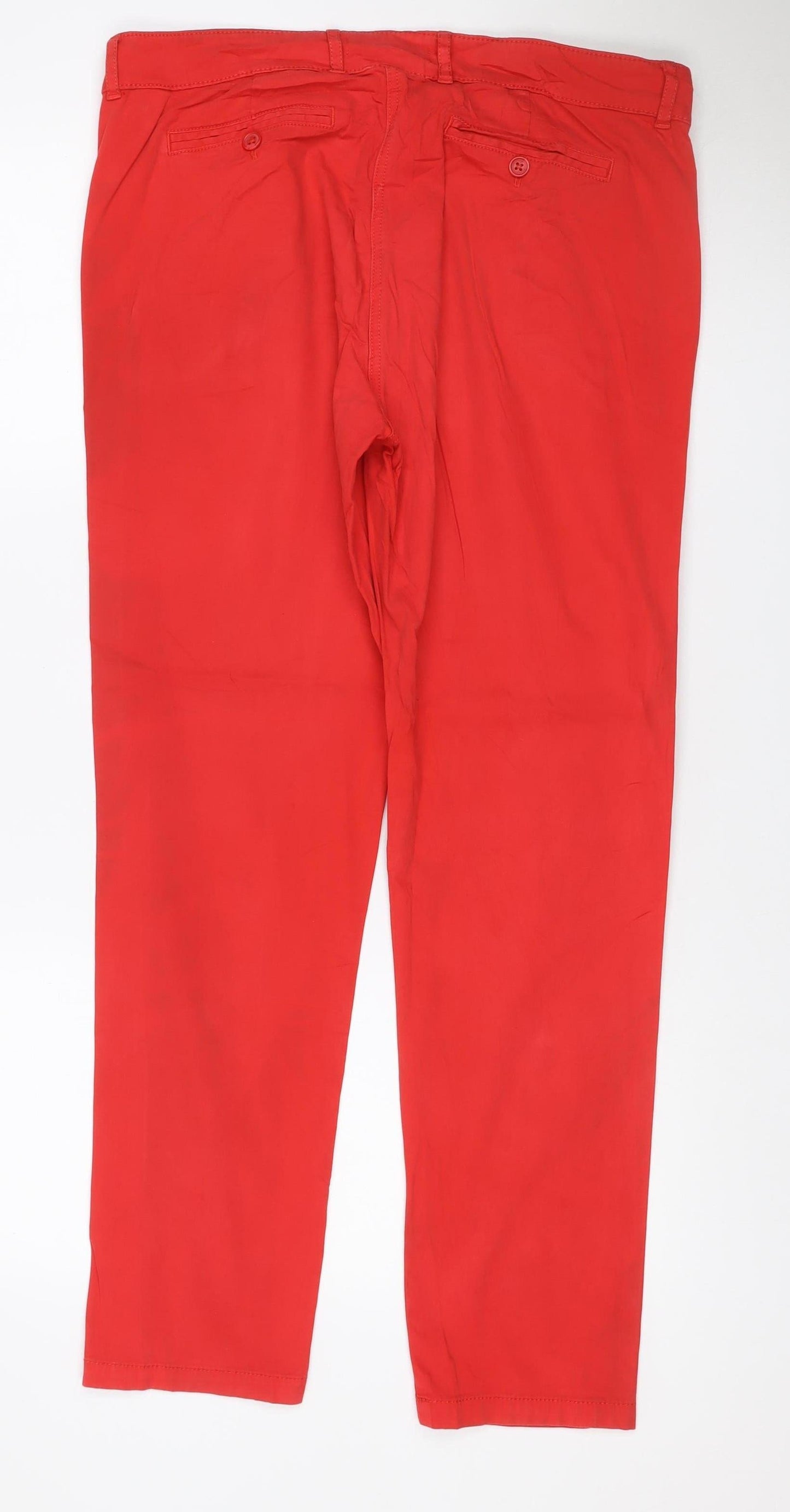 M&S Autograph Women’s Red UK 14 Cropped Stretch Cotton Trousers